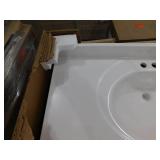 Glacier Bay 37 in. W x 19 in. D Cultured Marble White Round Single Sink Vanity Top in White