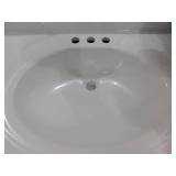 Glacier Bay 37 in. W x 19 in. D Cultured Marble White Round Single Sink Vanity Top in White