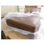 Signature DESIGN BY ASHLEY Carianna Brown Leather Match Rectangle Accent Ottoman