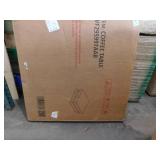 Harper & Bright Designs Minimalist Design 31.5 in. Black Square Wood High Gloss Coffee Table with 16-Color LED Lights