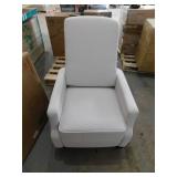 TAYLOR + LOGAN 27.5 W Cream Traditional Upholstered Slim Wingback Recliner with Accent Nail Trim and Push Back Recliner