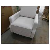 TAYLOR + LOGAN 27.5 W Cream Traditional Upholstered Slim Wingback Recliner with Accent Nail Trim and Push Back Recliner