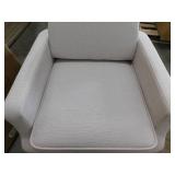 TAYLOR + LOGAN 27.5 W Cream Traditional Upholstered Slim Wingback Recliner with Accent Nail Trim and Push Back Recliner