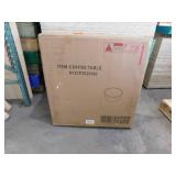 Harper & Bright Designs 27.5 in. Beige Round MDF Coffee Table with Faux Luxury Marble Stone Pattern End Table