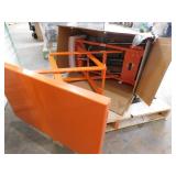 VEVOR Hydraulic Lift Table Cart 330 lbs. Capacity 50 in. Lifting Height Manual Double Scissor Lift Table with 4 Wheels, Orange