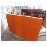 VEVOR Hydraulic Lift Table Cart 330 lbs. Capacity 50 in. Lifting Height Manual Double Scissor Lift Table with 4 Wheels, Orange