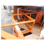 VEVOR Hydraulic Lift Table Cart 330 lbs. Capacity 50 in. Lifting Height Manual Double Scissor Lift Table with 4 Wheels, Orange