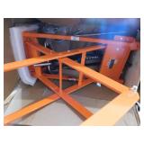VEVOR Hydraulic Lift Table Cart 330 lbs. Capacity 50 in. Lifting Height Manual Double Scissor Lift Table with 4 Wheels, Orange