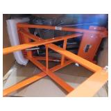 VEVOR Hydraulic Lift Table Cart 330 lbs. Capacity 50 in. Lifting Height Manual Double Scissor Lift Table with 4 Wheels, Orange