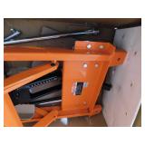 VEVOR Hydraulic Lift Table Cart 330 lbs. Capacity 50 in. Lifting Height Manual Double Scissor Lift Table with 4 Wheels, Orange