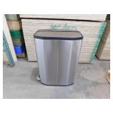 Home Zone Living 13 Gallon Slim Stainless Steel Kitchen Trash Can with CleanAura Odor Control and Soft Close Lid, Silver