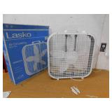 Lasko 20 in. 3 Speed Air Circulating Box Fan for Home in White with Save Smart Technology, 1820 CFM and Carry Handle