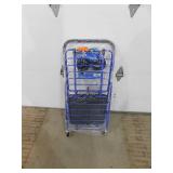 Milwaukee Steel Shopping Cart in Blue with Accessory Basket