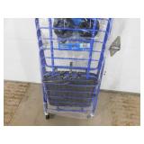 Milwaukee Steel Shopping Cart in Blue with Accessory Basket