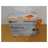 Commercial Electric 50 CFM Ceiling/Wall Mount Roomside Installation Bathroom Exhaust Fan with Adjustable CCT LED, Night Light, ENERGY STAR