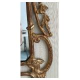 Vintage Italian-Made Rococo Gilt Wall Mirror With Ornate Floral Frame