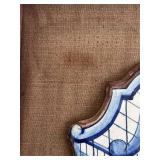 Dutch Delft Polychrome Birdcage Ceramic Wall Plaque 19th Century