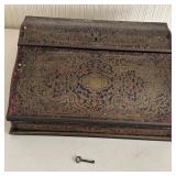 Antique 19th Century Napoleon French Boulle Lap Writing Desk With Key