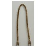 Louis Vuitton Gold Tone Chain replacement purse strap with LV Logo Clasp could be used as a necklace
