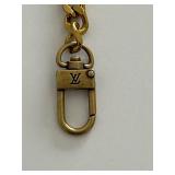 Louis Vuitton Gold Tone Chain replacement purse strap with LV Logo Clasp could be used as a necklace