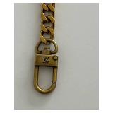Louis Vuitton Gold Tone Chain replacement purse strap with LV Logo Clasp could be used as a necklace