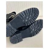 Sesto Meucci Boots - Size 8 Black Leather and Calfskin Buckle Ankle Moto Boots