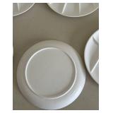 Vintage MCM Ceramic Fondue Plates in creamy White Matte Glaze - Set of 8