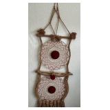 Vintage Rare Large Design DON FREEDMAN Retro Macrame Woven Wall Hanging - 1976