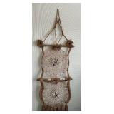 Vintage Rare Large Design DON FREEDMAN Retro Macrame Woven Wall Hanging - 1976