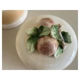 MCM Japan Ceramic Canister Set - 4-Piece with Fruit Knob Lids & Leaves