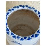 Meiji Period-Hand Painted Japanese Porcelain Blue & White Hibachi Planter Mountain Scene