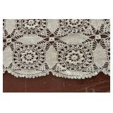 Handmade Crochet Lace Table Runner - Beige Off-White Vintage Pattern