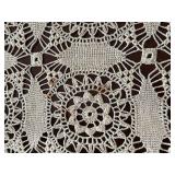 Handmade Crochet Lace Table Runner - Beige Off-White Vintage Pattern