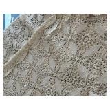 Handmade Crochet Lace Table Runner - Beige Off-White Vintage Pattern