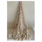 Handmade Crochet Lace Table Runner - Beige Off-White Vintage Pattern