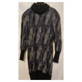 Vintage Hanae Mori Boutique Sweater Dress - Feather Print - Size 12