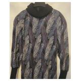 Vintage Hanae Mori Boutique Sweater Dress - Feather Print - Size 12