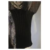 Vintage Hanae Mori Boutique Sweater Dress - Feather Print - Size 12