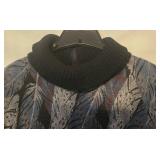 Vintage Hanae Mori Boutique Sweater Dress - Feather Print - Size 12