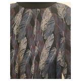 Vintage Hanae Mori Boutique Sweater Dress - Feather Print - Size 12