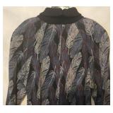 Vintage Hanae Mori Boutique Sweater Dress - Feather Print - Size 12