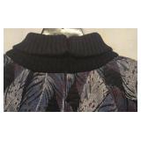 Vintage Hanae Mori Boutique Sweater Dress - Feather Print - Size 12