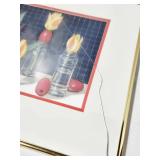 Red Beads - Dianne Muffett Thomas - Egg Tempera - 15x15 Framed Artwork