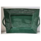 Dept. 56 Tartan Plaid Pitcher & Corelle Blue Mugs (4) & Green Ceramic Tray