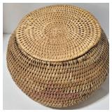 Antique LUMMI Indian Northwest Coast Basket Subtle Remnants of Paint