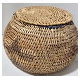 Antique LUMMI Indian Northwest Coast Basket Subtle Remnants of Paint