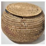 Antique LUMMI Indian Northwest Coast Basket Subtle Remnants of Paint