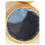 Antique LUMMI Indian Northwest Coast Basket Subtle Remnants of Paint