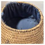 Antique LUMMI Indian Northwest Coast Basket Subtle Remnants of Paint