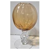Vintage Cambridge Amber Glass Melon Ball Vase